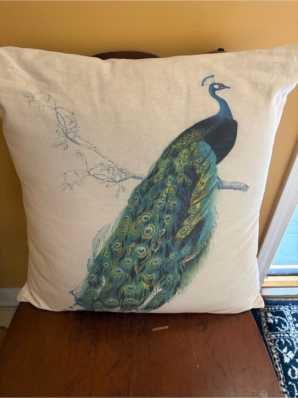 Katzpajamas Peacock Throw Pillow